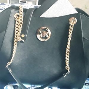 Black with gold accent Michael Kors bag